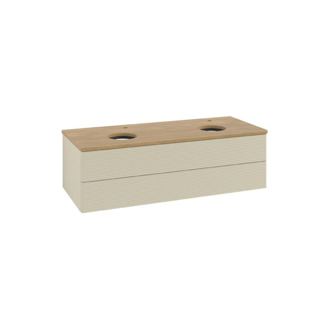 V&B Waschtischunterschrank mit Frontstruktur Antao 120x36x50cm, HL, WBP hon. Oa, si G m Lac