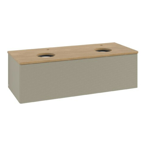V&B Waschtischunterschrank mit Frontstruktur Antao 120x36x50cm, HL, WBP hon. Oa, st G m Lac