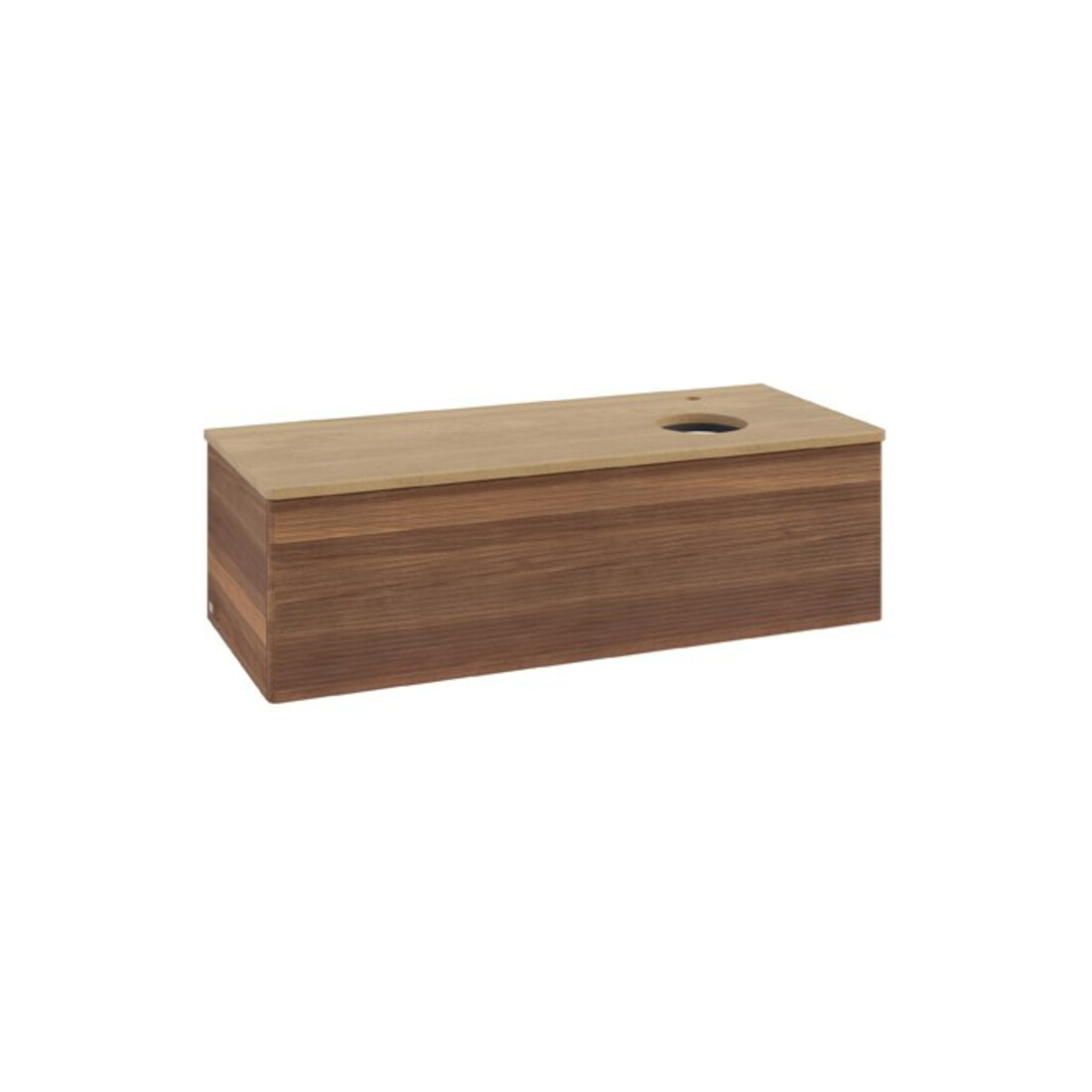 V&B Waschtischunterschrank mit Frontstruktur Antao 120x36x50cm, HL, WBP hon. Oa, w. wal