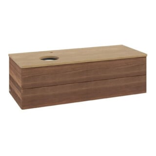 V&B Waschtischunterschrank mit Frontstruktur Antao 120x36x50cm, HL, WBP hon. Oa, w. wal