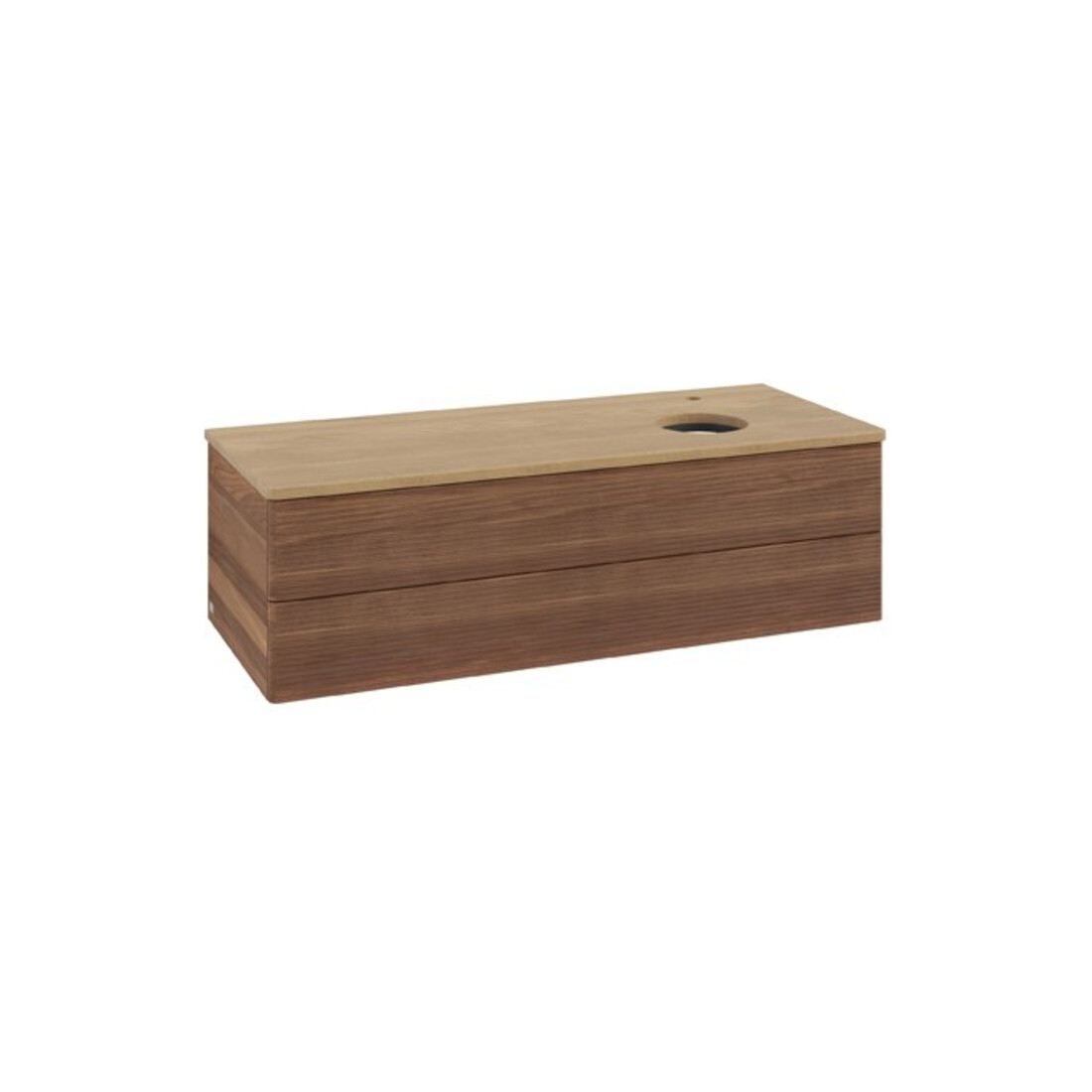 V&B Waschtischunterschrank mit Frontstruktur Antao 120x36x50cm, HL, WBP hon. Oa, w. wal