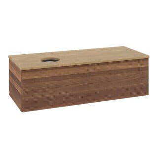 V&B Waschtischunterschrank mit Frontstruktur Antao 120x36x50cm, HL, WBP hon. Oa, w. wal