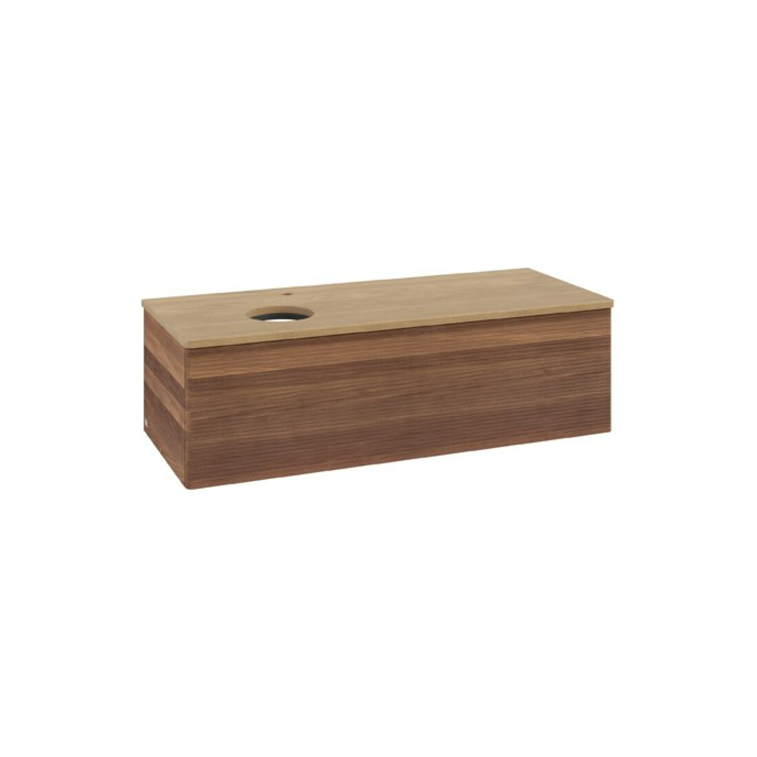 V&B Waschtischunterschrank mit Frontstruktur Antao 120x36x50cm, HL, WBP hon. Oa, w. wal