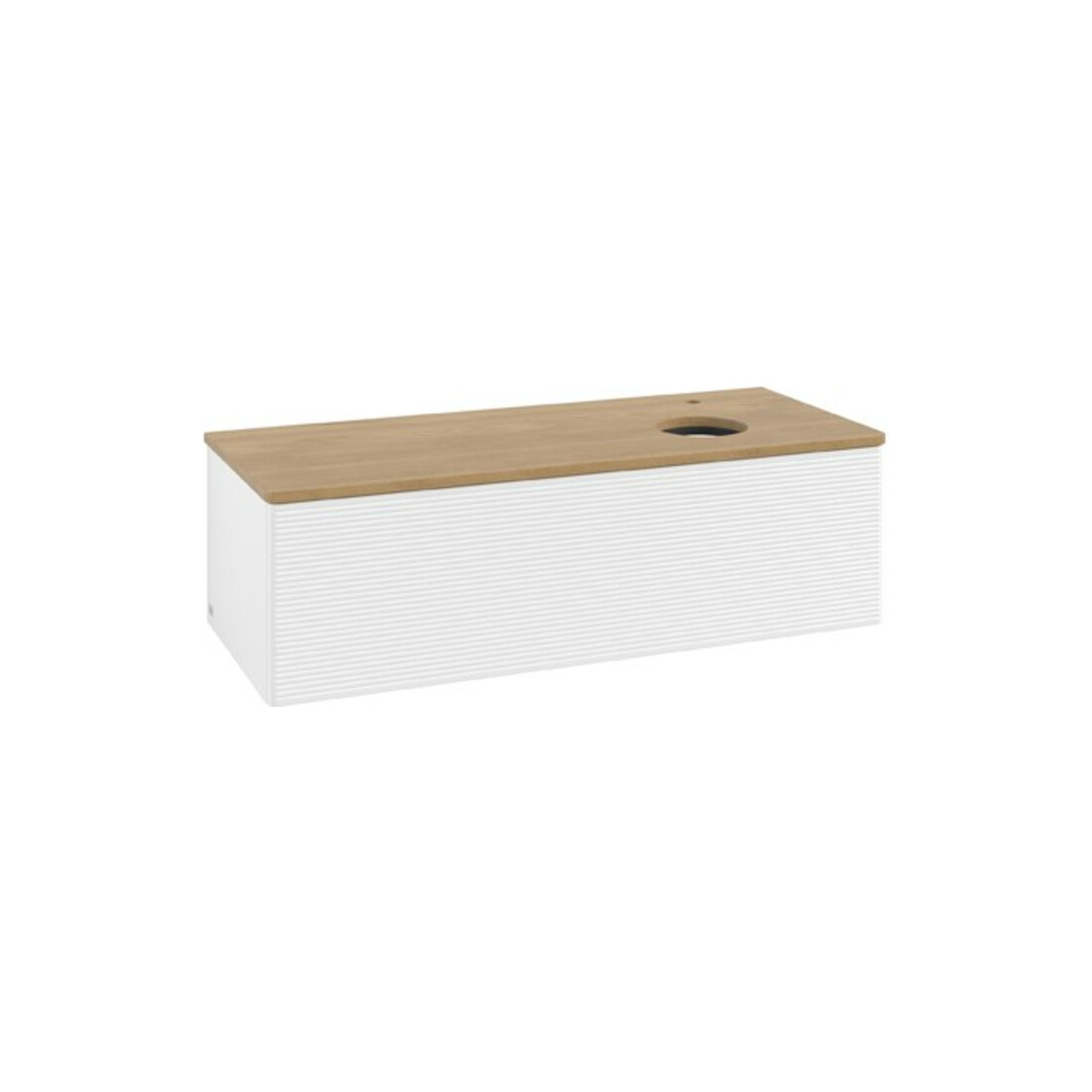 V&B Waschtischunterschrank mit Frontstruktur Antao 120x36x50cm, HL, WBP hon. Oa, wh. m Lac