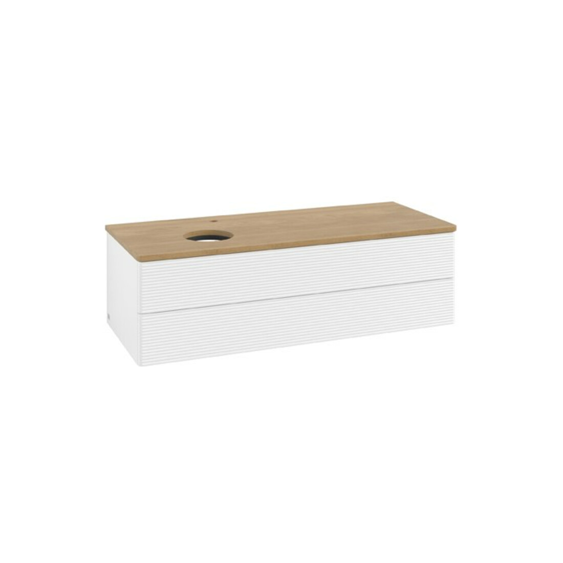 V&B Waschtischunterschrank mit Frontstruktur Antao 120x36x50cm, HL, WBP hon. Oa, wh. m Lac