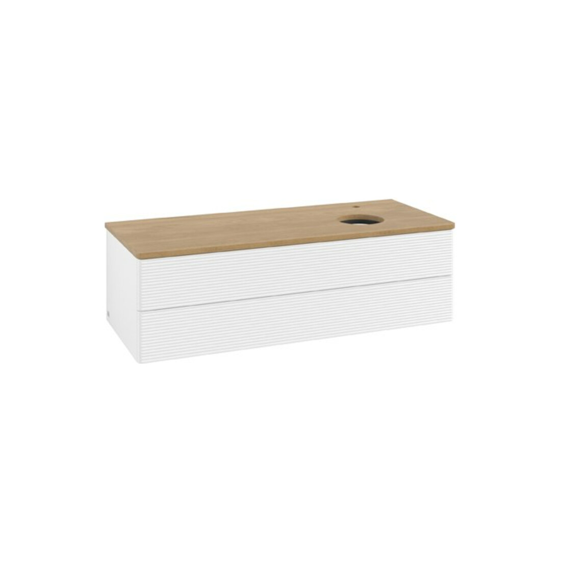 V&B Waschtischunterschrank mit Frontstruktur Antao 120x36x50cm, HL, WBP hon. Oa, wh. m Lac