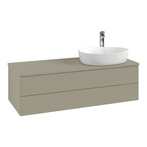V&B Waschtischunterschrank mit Frontstruktur Antao 120x36x50cm, HL, WBP Lac, lea gre. m Lac