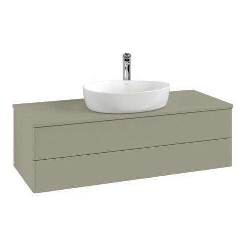 V&B Waschtischunterschrank mit Frontstruktur Antao 120x36x50cm, HL, WBP Lac, md bl. m Lac