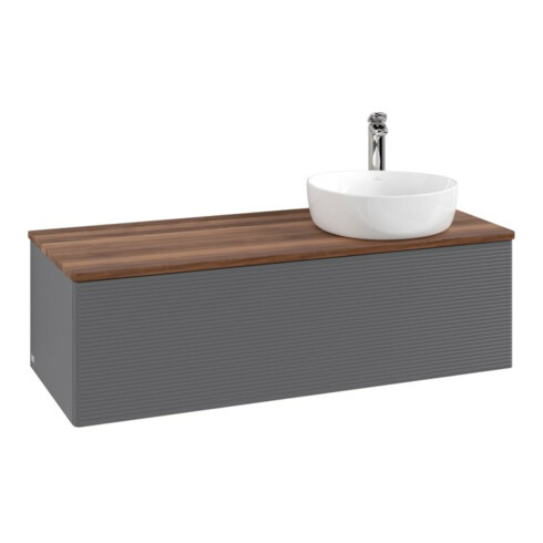 V&B Waschtischunterschrank mit Frontstruktur Antao 120x36x50cm, HL, WBP w wa, A m Lac