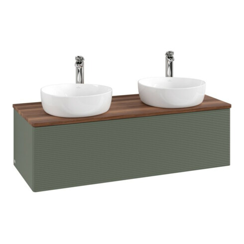 V&B Waschtischunterschrank mit Frontstruktur Antao 120x36x50cm, HL, WBP w wa, le gre. m Lac