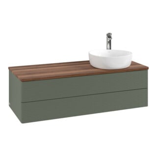 V&B Waschtischunterschrank mit Frontstruktur Antao 120x36x50cm, HL, WBP w wa, le gre. m Lac