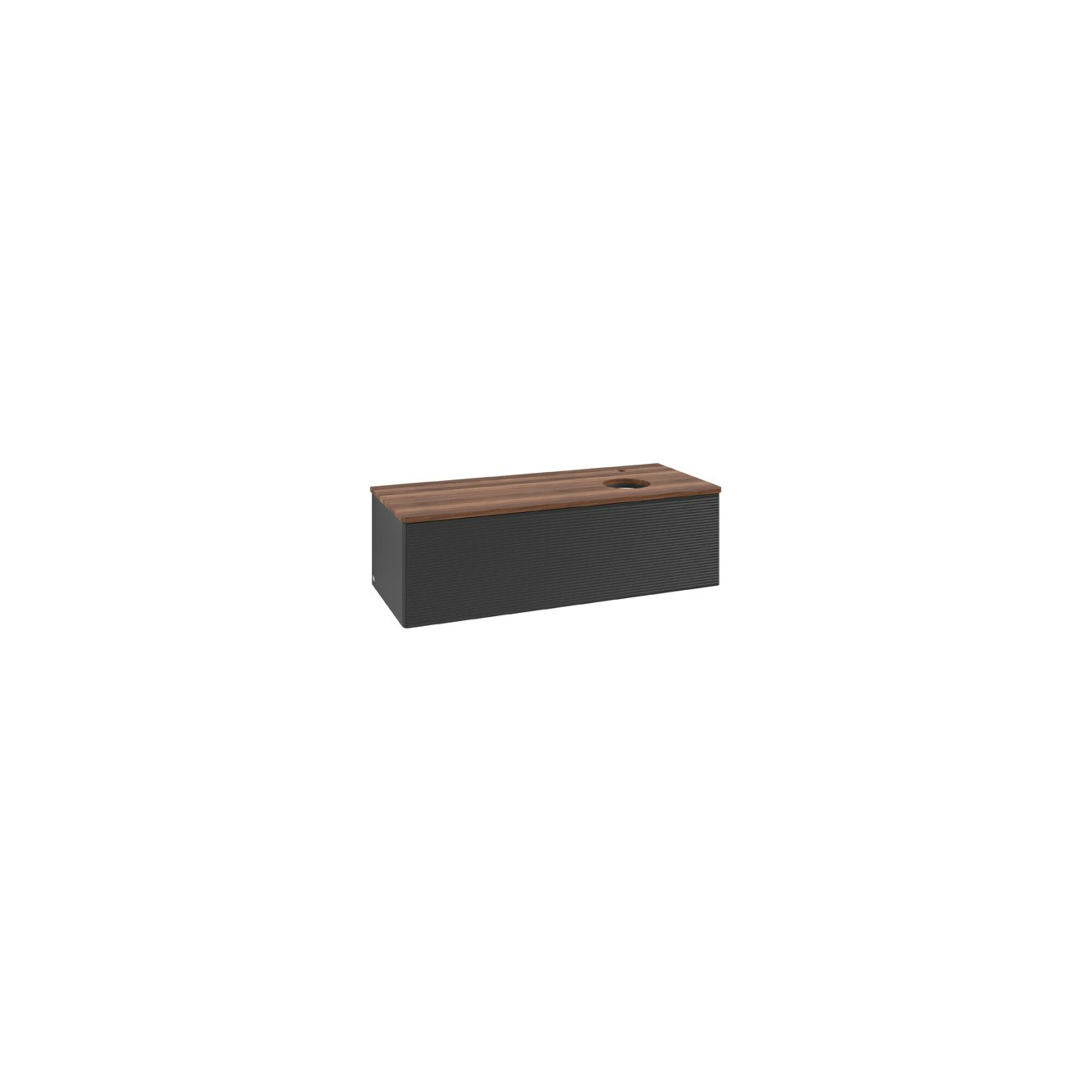 V&B Waschtischunterschrank mit Frontstruktur Antao 120x36x50cm, HL, WBP w. wal, bla m Lac ; Villeroy & Boch