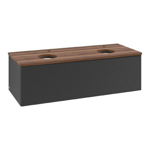 V&B Waschtischunterschrank mit Frontstruktur Antao 120x36x50cm, HL, WBP w. wal, bla m Lac