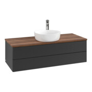 V&B Waschtischunterschrank mit Frontstruktur Antao 120x36x50cm, HL, WBP w. wal, bla m Lac