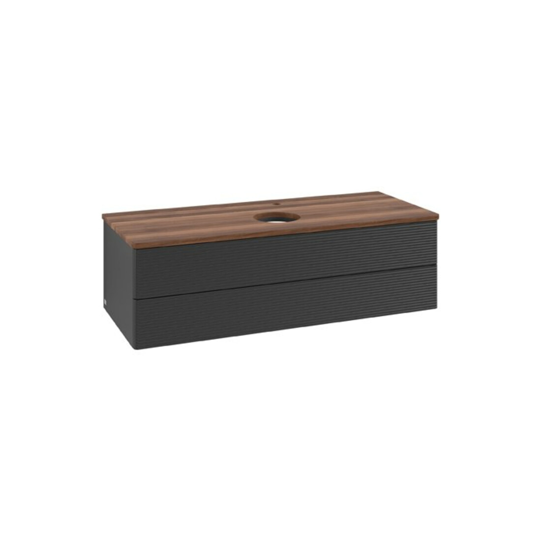 V&B Waschtischunterschrank mit Frontstruktur Antao 120x36x50cm, HL, WBP w. wal, bla m Lac
