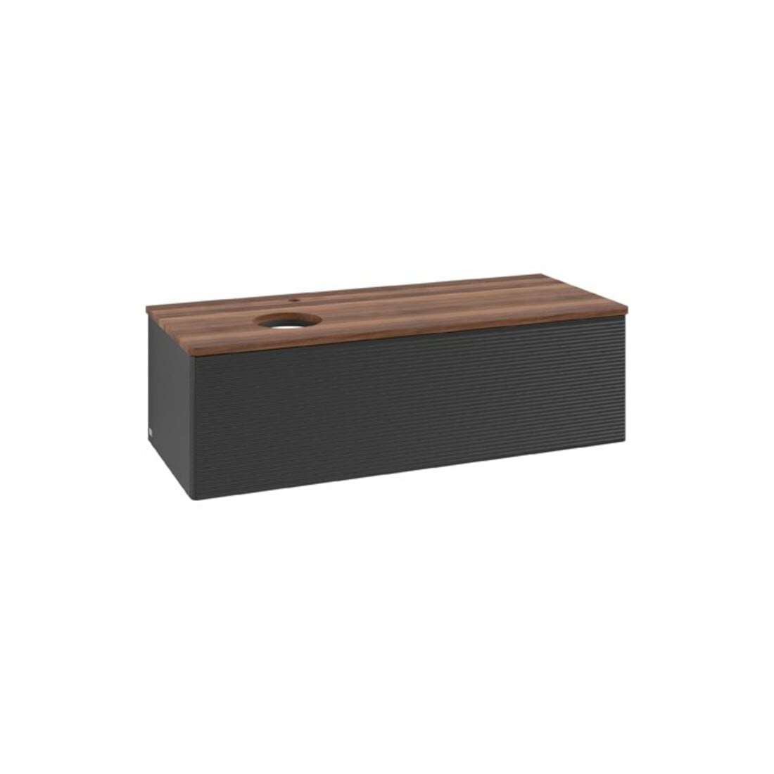 V&B Waschtischunterschrank mit Frontstruktur Antao 120x36x50cm, HL, WBP w. wal, bla m Lac