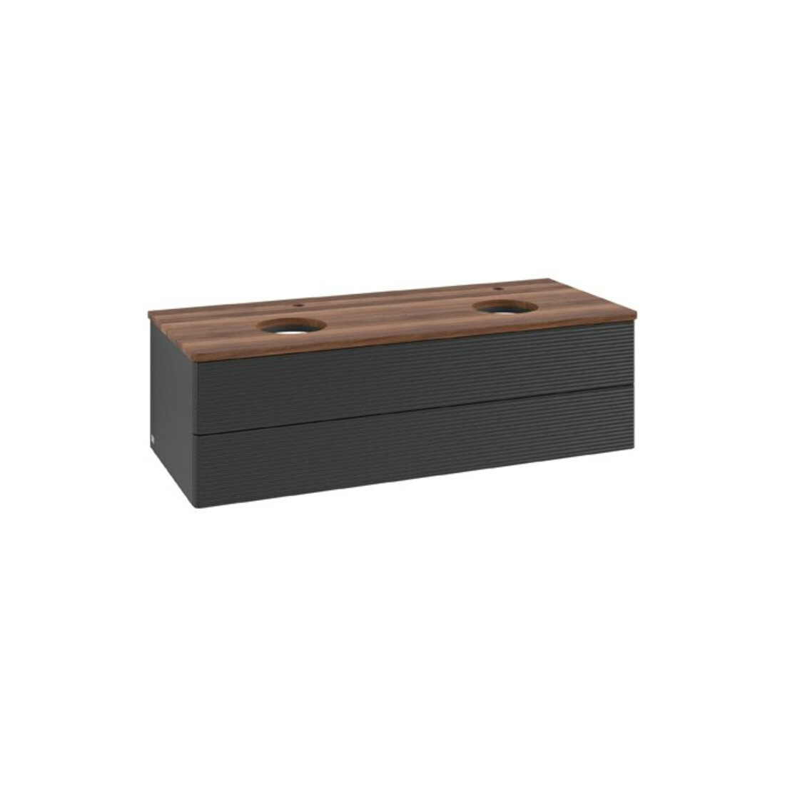 V&B Waschtischunterschrank mit Frontstruktur Antao 120x36x50cm, HL, WBP w. wal, bla m Lac