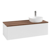 V&B Waschtischunterschrank mit Frontstruktur Antao 120x36x50cm, HL, WBP w. wal, glo wh. Lac