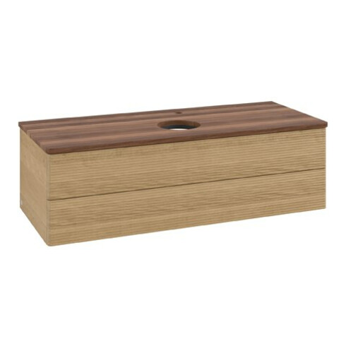 V&B Waschtischunterschrank mit Frontstruktur Antao 120x36x50cm, HL, WBP w. wal, hon. Oa