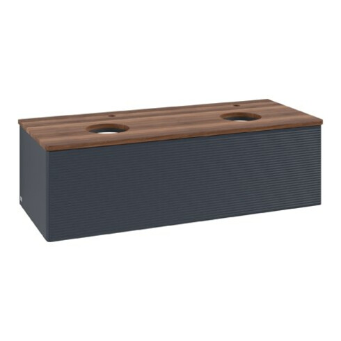 V&B Waschtischunterschrank mit Frontstruktur Antao 120x36x50cm, HL, WBP w wal, md bl. m Lac