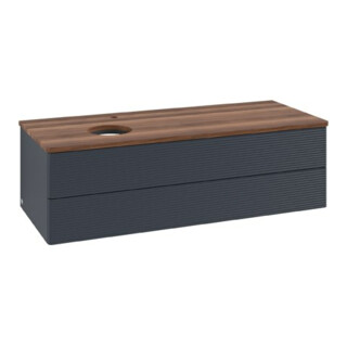 V&B Waschtischunterschrank mit Frontstruktur Antao 120x36x50cm, HL, WBP w wal, md bl. m Lac