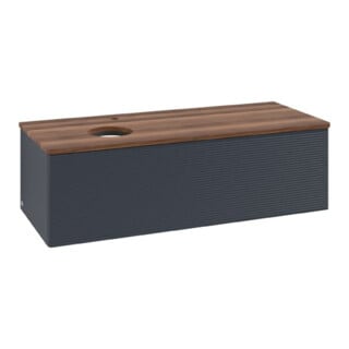 V&B Waschtischunterschrank mit Frontstruktur Antao 120x36x50cm, HL, WBP w wal, md bl. m Lac