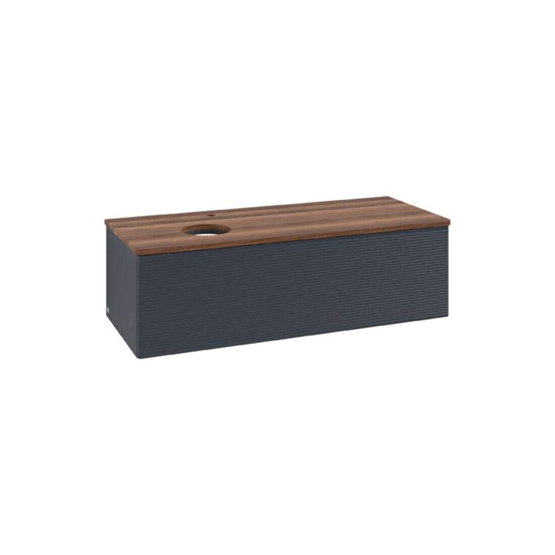 V&B Waschtischunterschrank mit Frontstruktur Antao 120x36x50cm, HL, WBP w wal, md bl. m Lac