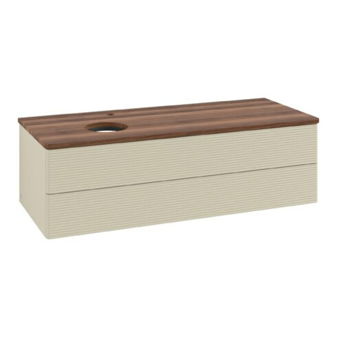 V&B Waschtischunterschrank mit Frontstruktur Antao 120x36x50cm, HL, WBP w. wal, si Gr m Lac