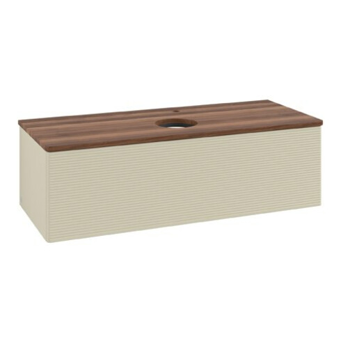 V&B Waschtischunterschrank mit Frontstruktur Antao 120x36x50cm, HL, WBP w. wal, si Gr m Lac