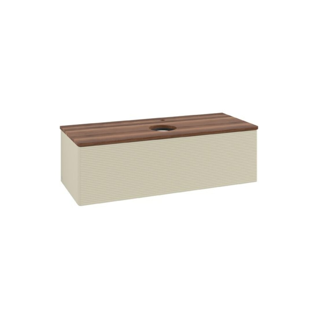 V&B Waschtischunterschrank mit Frontstruktur Antao 120x36x50cm, HL, WBP w. wal, si Gr m Lac