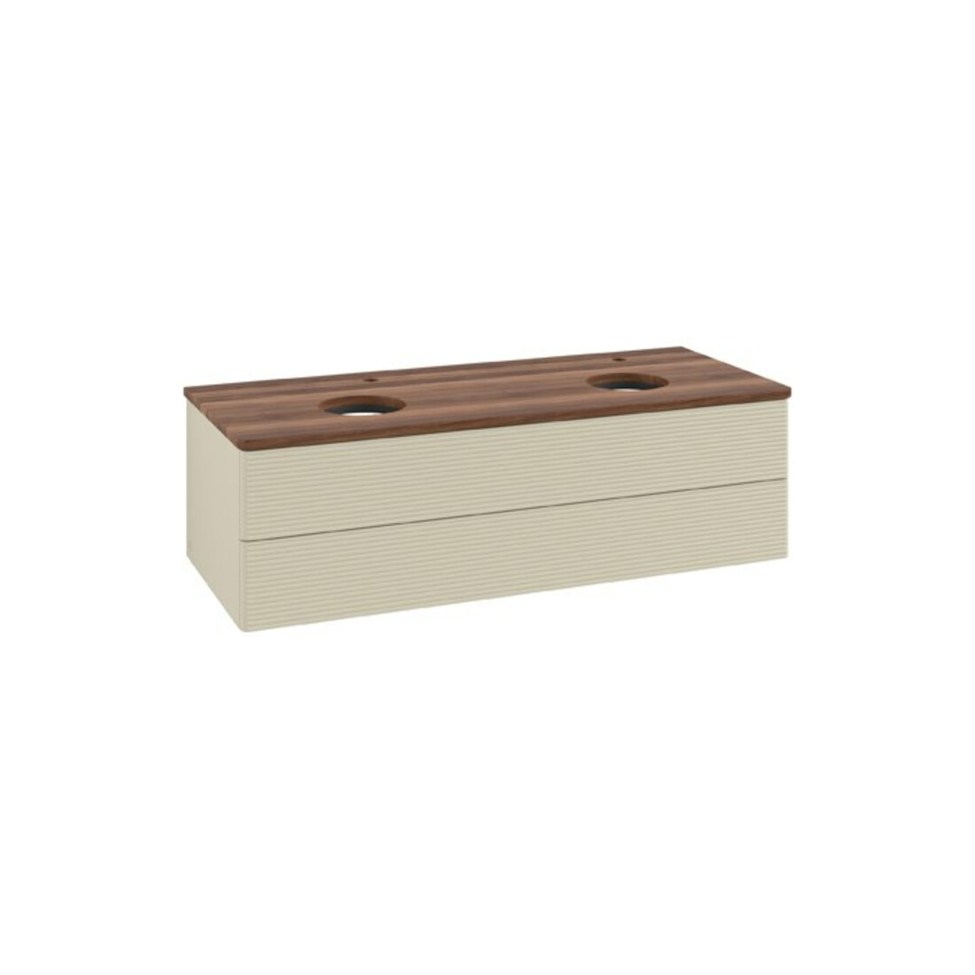 V&B Waschtischunterschrank mit Frontstruktur Antao 120x36x50cm, HL, WBP w. wal, si Gr m Lac