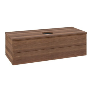 V&B Waschtischunterschrank mit Frontstruktur Antao 120x36x50cm, HL, WBP w. wal, w. wal