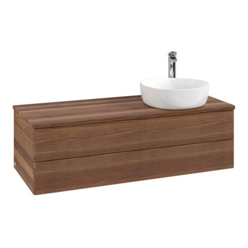 V&B Waschtischunterschrank mit Frontstruktur Antao 120x36x50cm, HL, WBP w. wal, w. wal