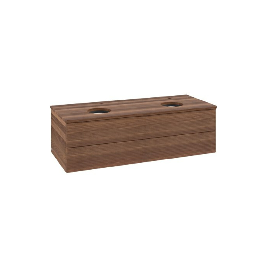 V&B Waschtischunterschrank mit Frontstruktur Antao 120x36x50cm, HL, WBP w. wal, w. wal