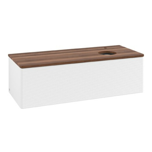 V&B Waschtischunterschrank mit Frontstruktur Antao 120x36x50cm, HL, WBP w. wal, wh. m Lac