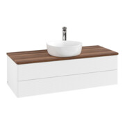 V&B Waschtischunterschrank mit Frontstruktur Antao 120x36x50cm, HL, WBP w. wal, wh. m Lac
