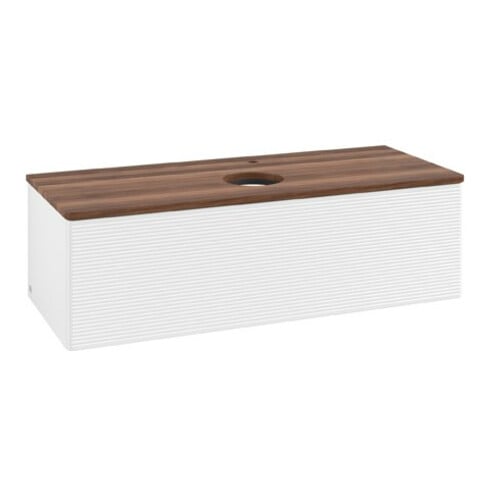 V&B Waschtischunterschrank mit Frontstruktur Antao 120x36x50cm, HL, WBP w. wal, wh. m Lac