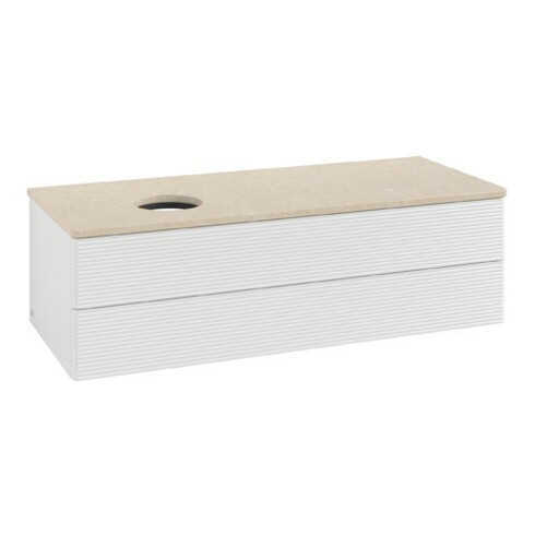 V&B Waschtischunterschrank mit Frontstruktur Antao 120x36x50cm, WBP botti., glo wh. Lac