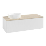 V&B Waschtischunterschrank mit Frontstruktur Antao 120x36x50cm, WBP botti., glo wh. Lac