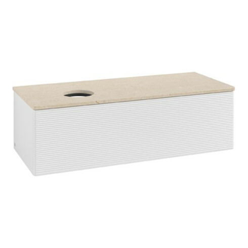 V&B Waschtischunterschrank mit Frontstruktur Antao 120x36x50cm, WBP botti., glo wh. Lac