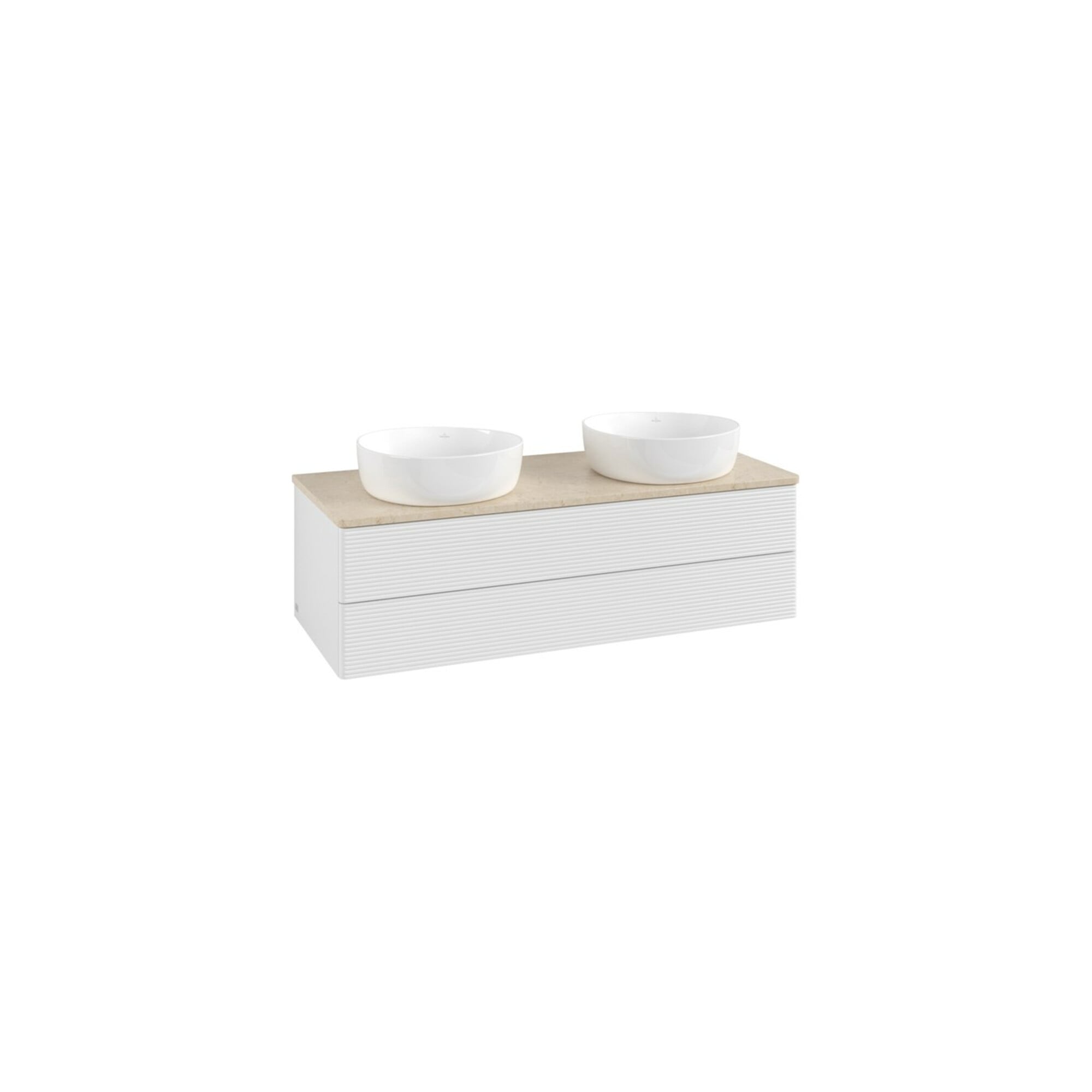 V&B Waschtischunterschrank mit Frontstruktur Antao 120x36x50cm, WBP botti., glo wh. Lac ; Villeroy & Boch
