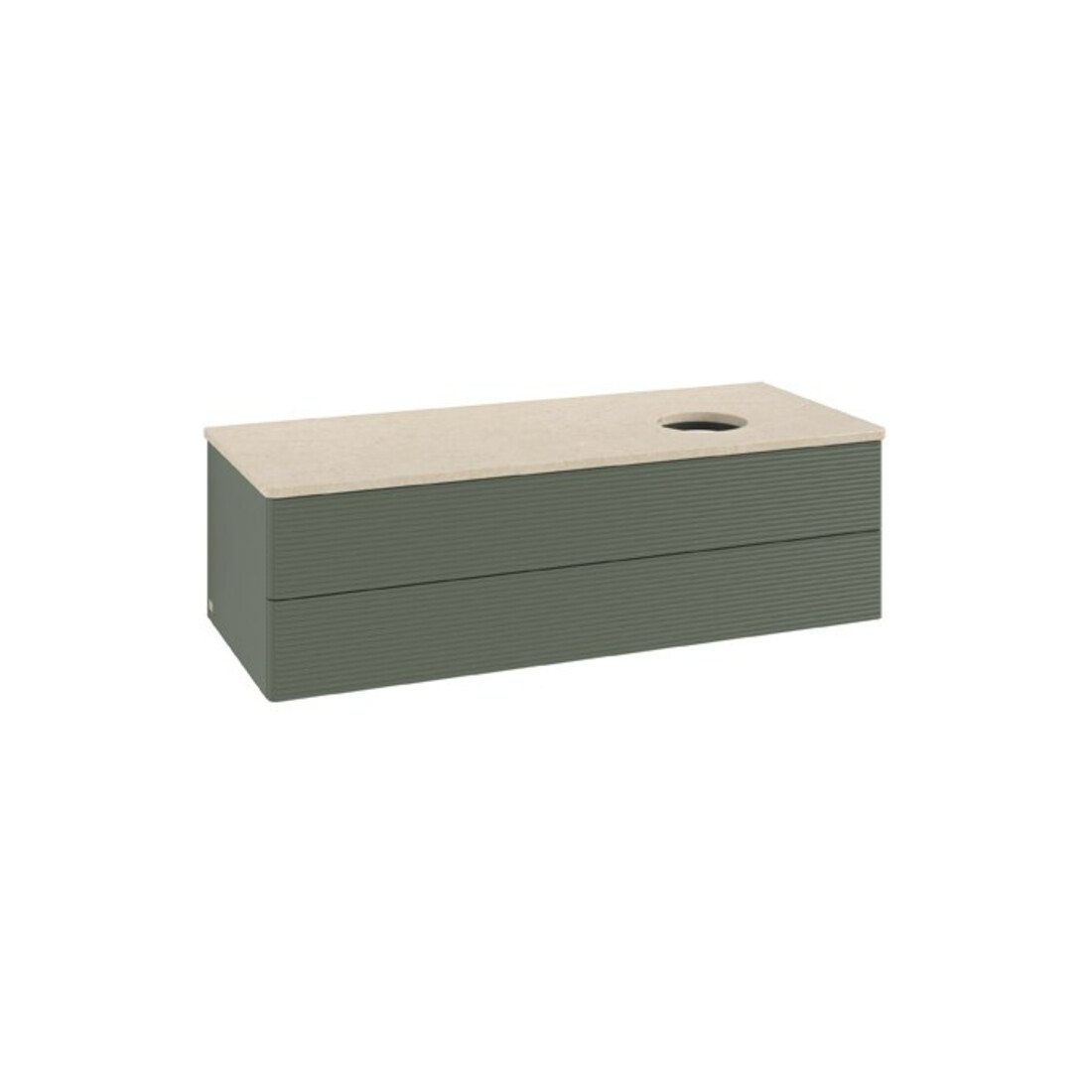 V&B Waschtischunterschrank mit Frontstruktur Antao 120x36x50cm, WBP botti., lea gre. m Lac