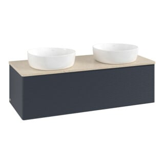 V&B Waschtischunterschrank mit Frontstruktur Antao 120x36x50cm, WBP botti., md bl. m Lac
