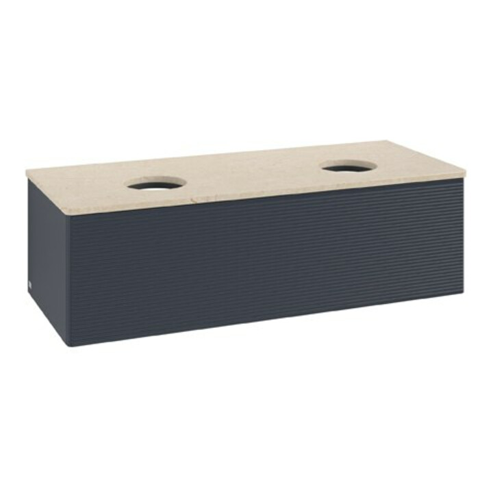 V&B Waschtischunterschrank mit Frontstruktur Antao 120x36x50cm, WBP botti., md bl. m Lac