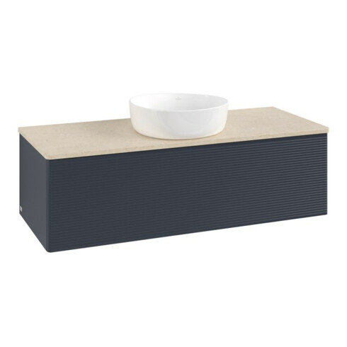 V&B Waschtischunterschrank mit Frontstruktur Antao 120x36x50cm, WBP botti., md bl. m Lac