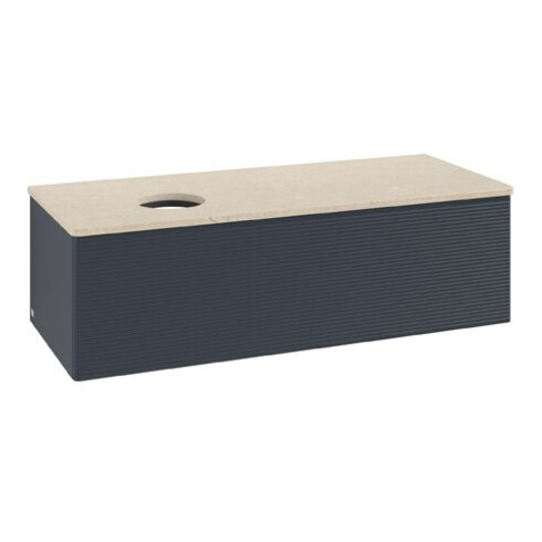V&B Waschtischunterschrank mit Frontstruktur Antao 120x36x50cm, WBP botti., md bl. m Lac