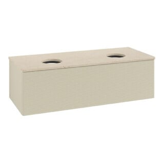 V&B Waschtischunterschrank mit Frontstruktur Antao 120x36x50cm, WBP botti., si Gr m Lac