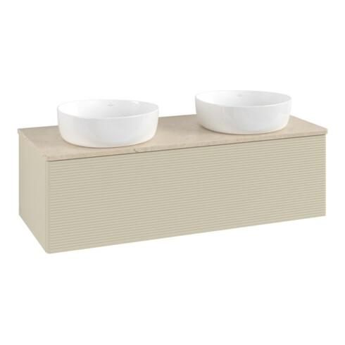 V&B Waschtischunterschrank mit Frontstruktur Antao 120x36x50cm, WBP botti., si Gr m Lac