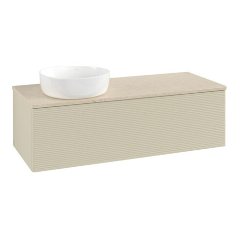 V&B Waschtischunterschrank mit Frontstruktur Antao 120x36x50cm, WBP botti., si Gr m Lac