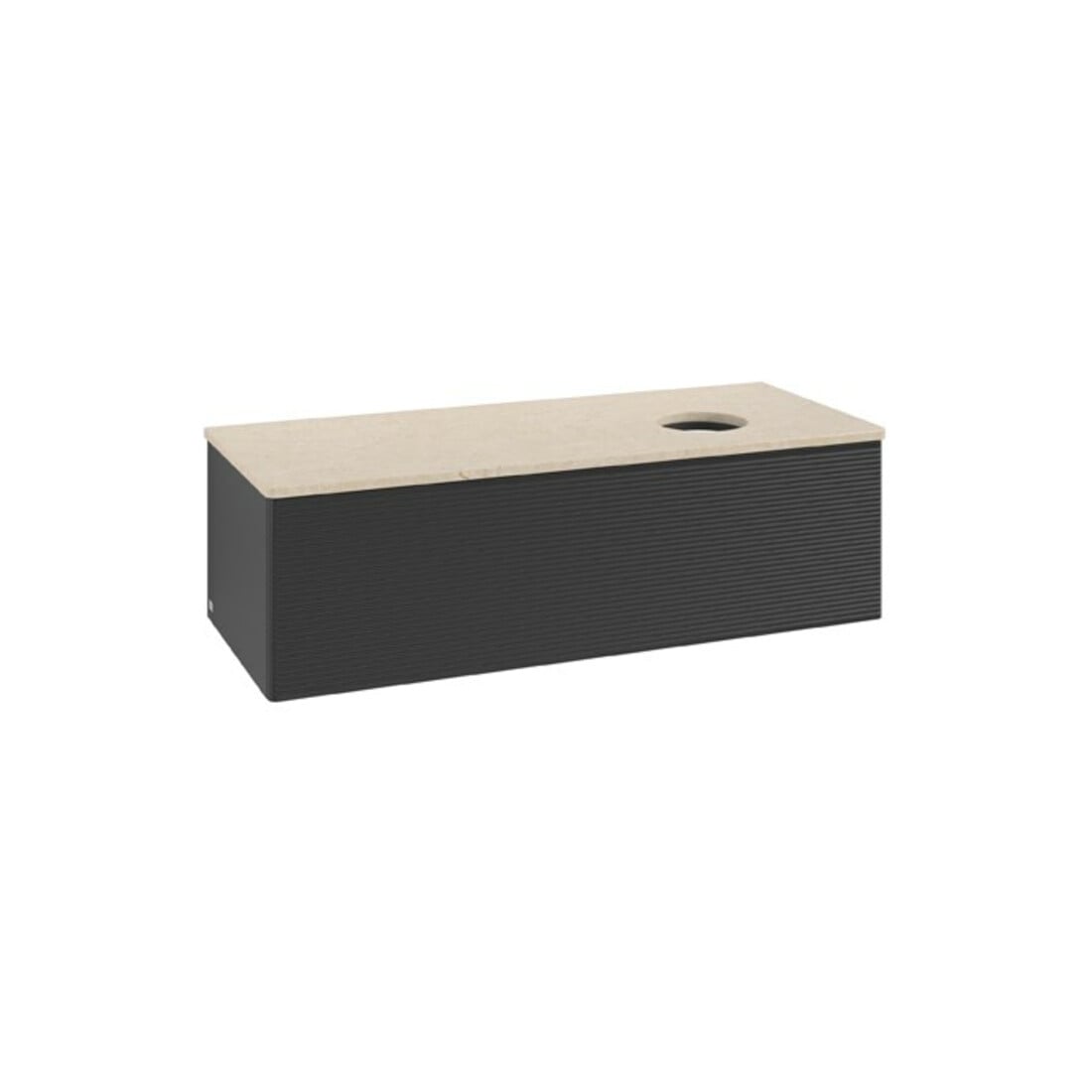 V&B Waschtischunterschrank mit Frontstruktur Antao 120x36x50cm, WBP-farbe botti., bla m Lac